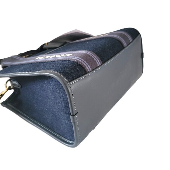 Coach CCL67 Denim Smith Tote 24 Crossbody Handbag Dark Denim Multi Top Handle - Picture 6 of 7